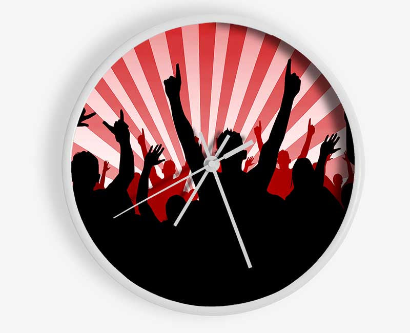 Red Rave Clock - Wallart-Direct UK