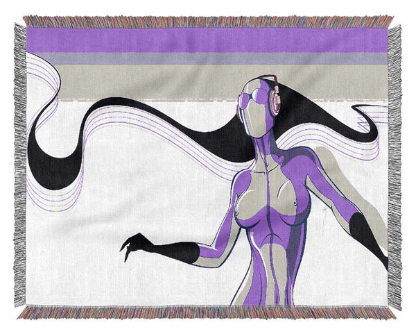 Abstract Purple Alien Woven Blanket