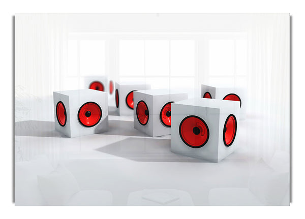 Red Speaker Cubes