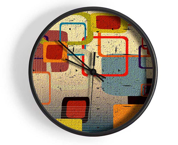 Retro Squares Clock - Wallart-Direct UK