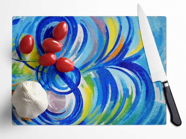 Colourful Notes Glass Chopping Board