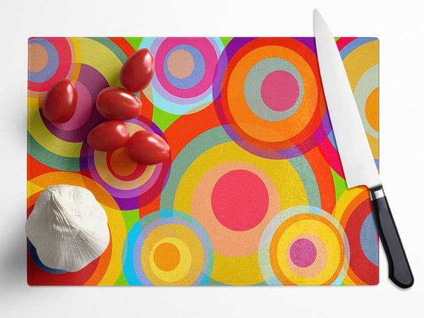 Psychedelic Rainbows Glass Chopping Board