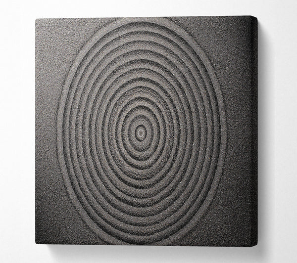A Square Canvas Print Showing Perfect Circular Sand Formation zen Square Wall Art