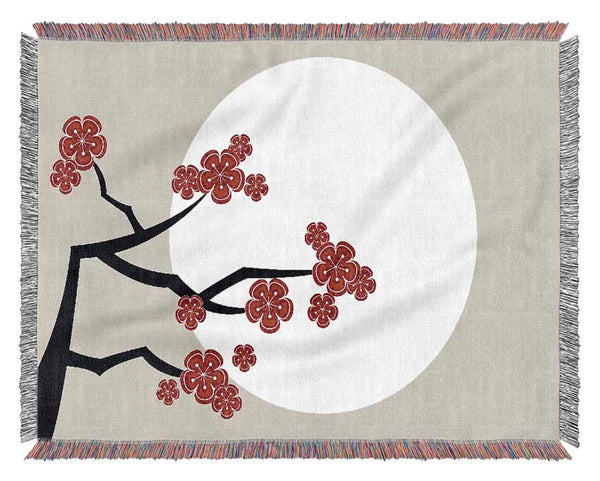 The Red Flowering Tree Woven Blanket