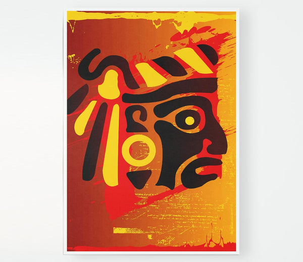 Tribal Face Print Poster Wall Art