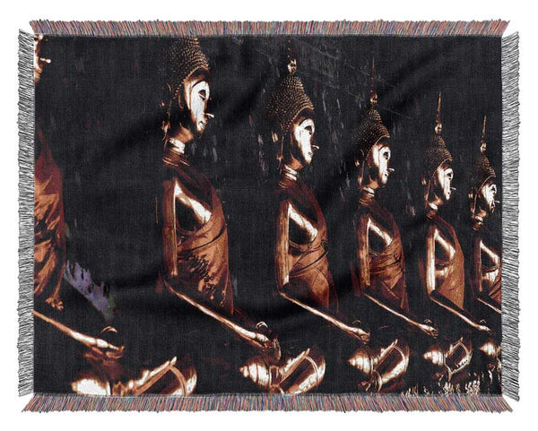 The Light Of The Golden Buddha Woven Blanket
