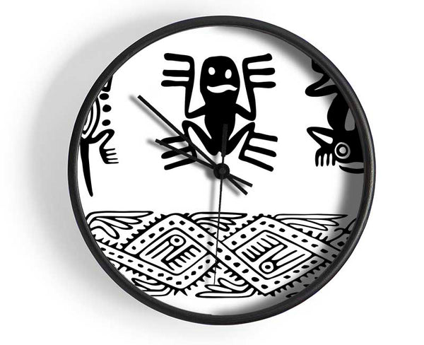 Tribal Animal Art Clock - Wallart-Direct UK