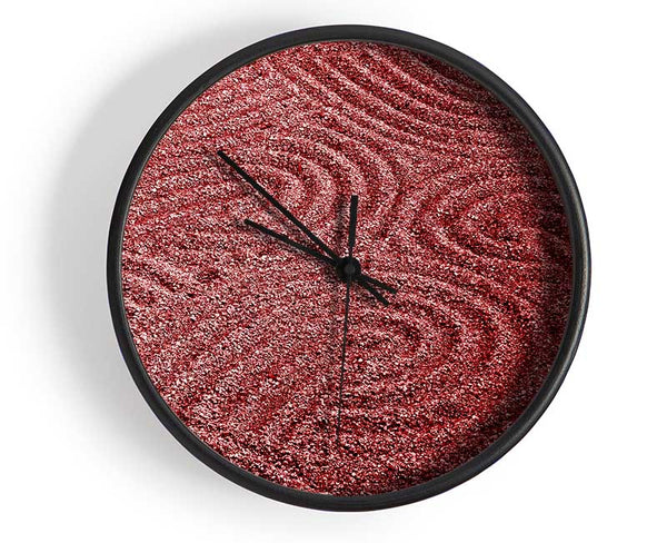 Red Sand Patterns Clock - Wallart-Direct UK