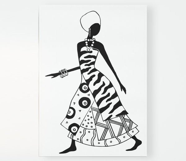Tribal Dress Print Poster Wall Art