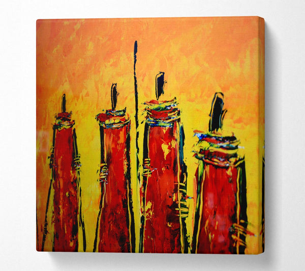 Picture of Masai Tribe Square Canvas Wall Art