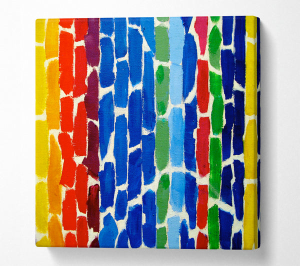 A Square Canvas Print Showing Rainbow Square Wall Art