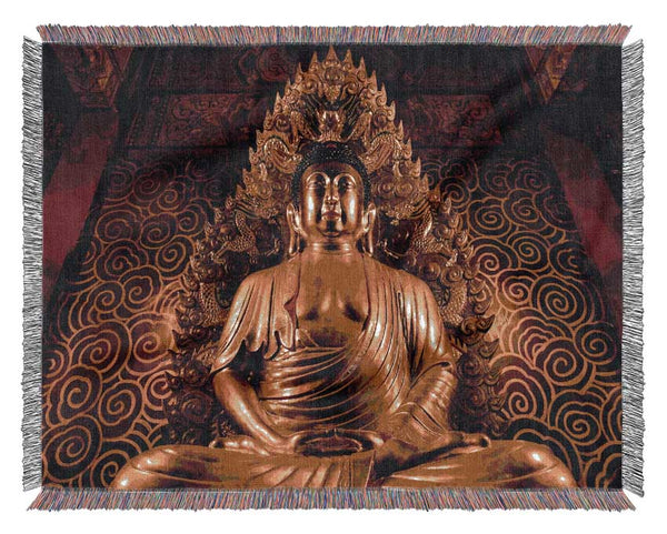 Thai Golden Buddha Woven Blanket
