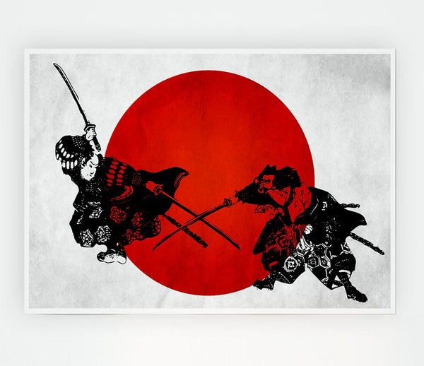 Japanese Warriors Print Poster Wall Art