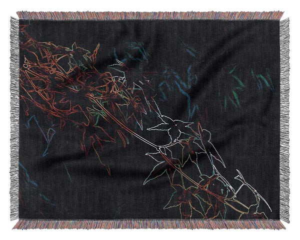Abstarct Neon Floral 08 Woven Blanket