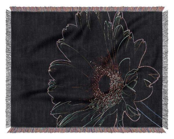 Abstarct Neon Floral 16 Woven Blanket