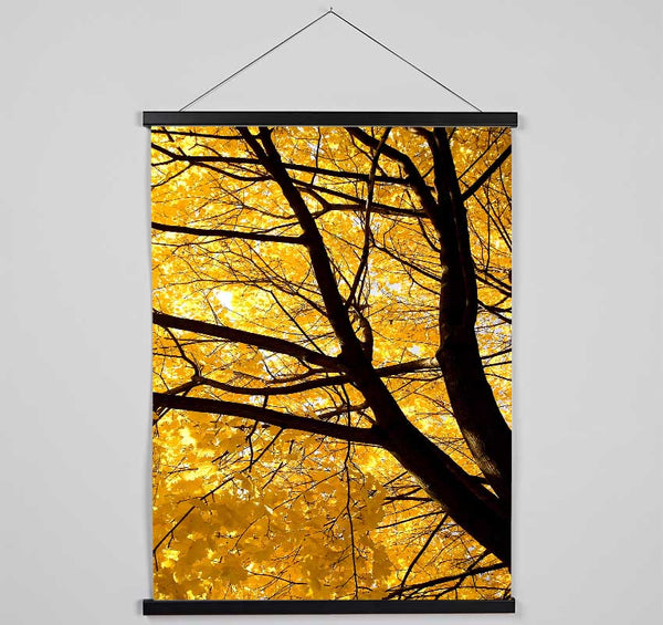 Yellow Autumn Leaves Hanging Poster - Wallart-Direct UK