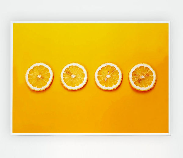 Lemon Slices Print Poster Wall Art