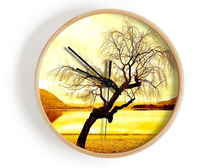 Willow Tree In Winter Clock - Wallart-Direct UK