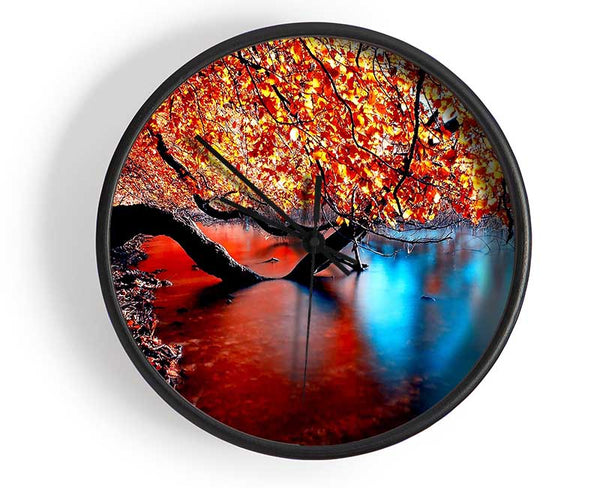 Tree Branches Over The Lake Clock - Wallart-Direct UK