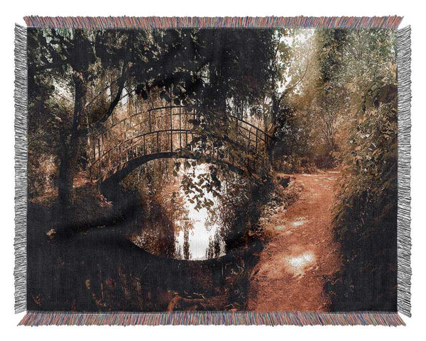 Arched Bridge Reflections Woven Blanket