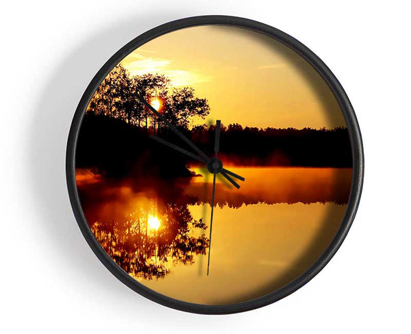 Reflections Of The Sunset Tree Clock - Wallart-Direct UK
