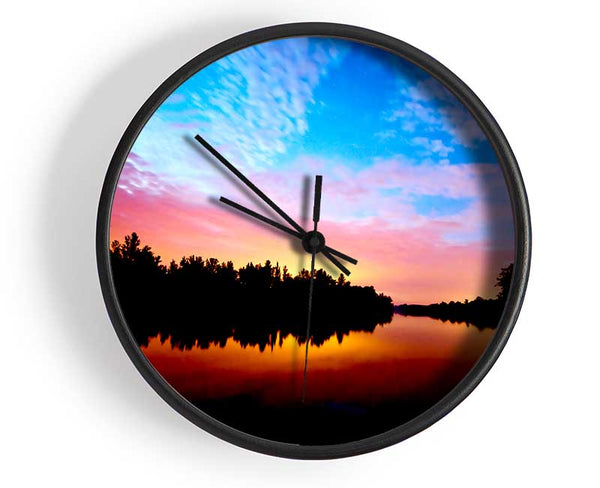 River Sunset Calm Clock - Wallart-Direct UK
