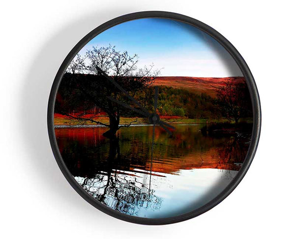 The Perfect Winter Lake Clock - Wallart-Direct UK