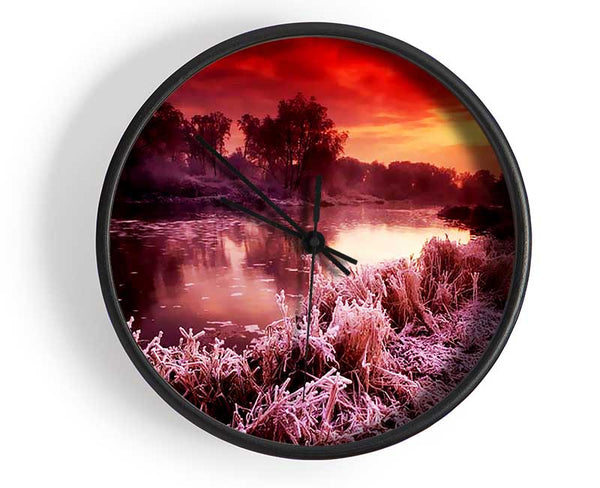 Winter By The Lake Clock - Wallart-Direct UK