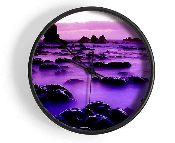 Rocky Purple Mist Clock - Wallart-Direct UK