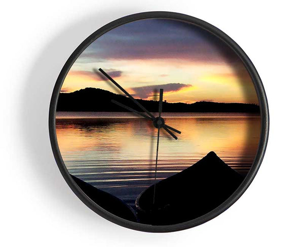 Rowing Boats At Dawn Clock - Wallart-Direct UK