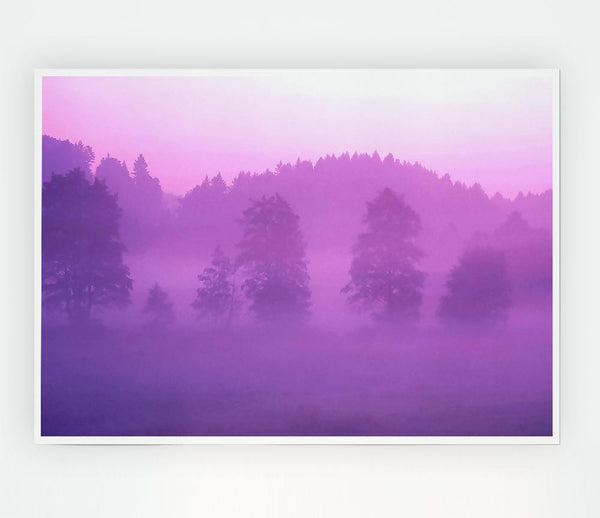 Lilac Forest Mist Print Poster Wall Art