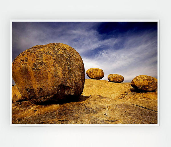Eroded Granite Boulders Erongo Mountains Namibia Print Poster Wall Art