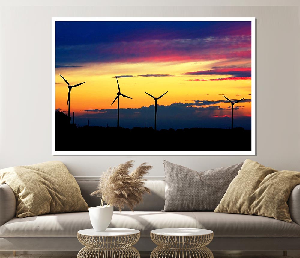 Wind Farm Print Poster Wall Art