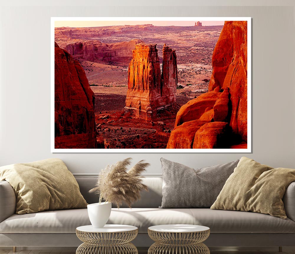 Courthouse Towers At Sunset Arches National Park Utah Print Poster Wall Art