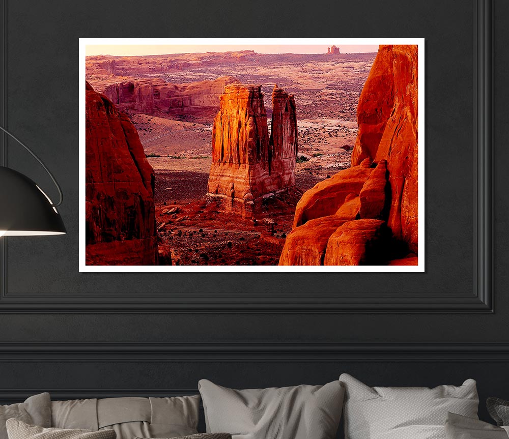 Courthouse Towers At Sunset Arches National Park Utah Print Poster Wall Art