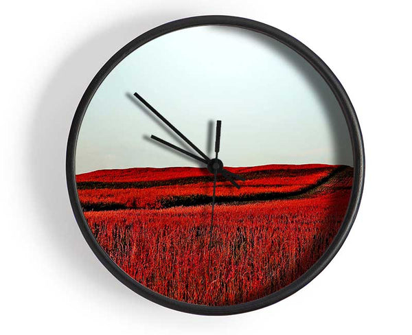 Red Meadow Clock - Wallart-Direct UK
