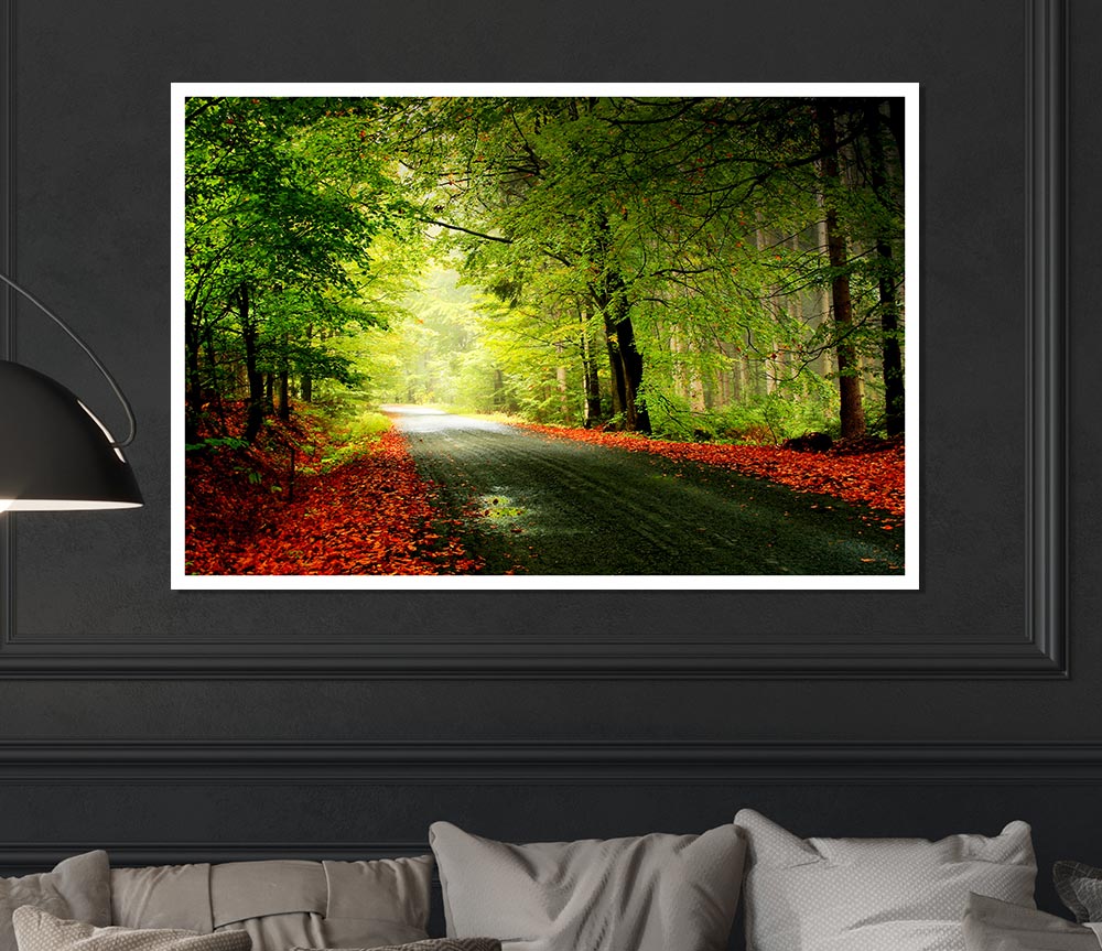 The Woodland Road Print Poster Wall Art