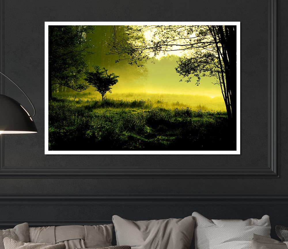 Countryside Mist Print Poster Wall Art