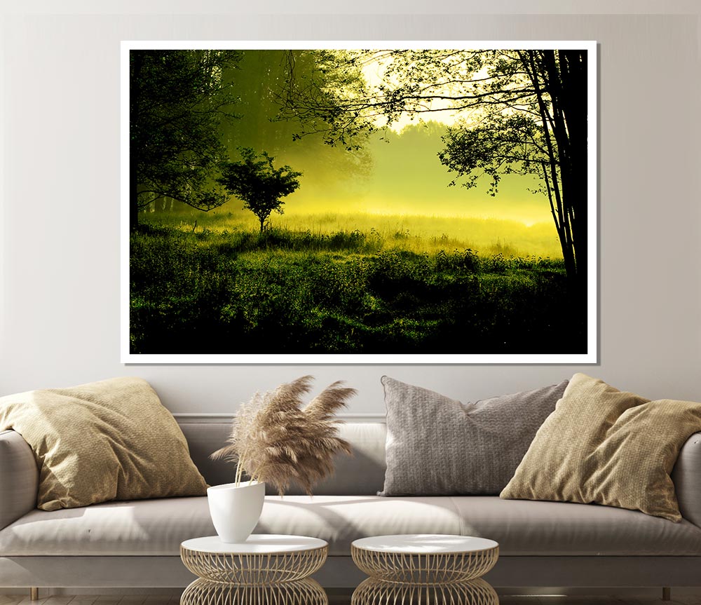 Countryside Mist Print Poster Wall Art