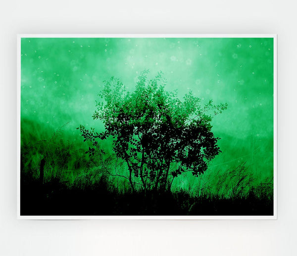 Emerald Tree Print Poster Wall Art