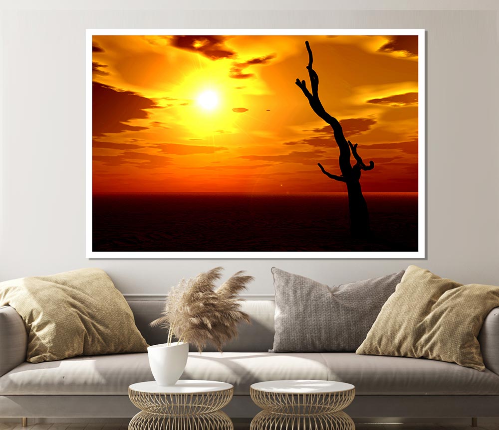 Tree Of The Desert Sun Print Poster Wall Art