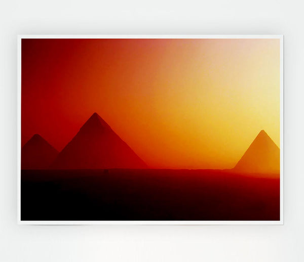 Desert Pyramid Mist Print Poster Wall Art
