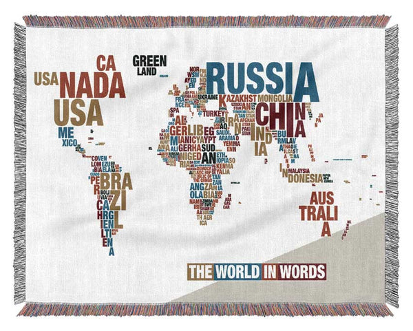 The World In A Map Woven Blanket