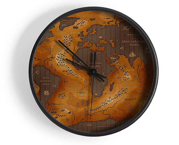 Ancient World Map Clock - Wallart-Direct UK