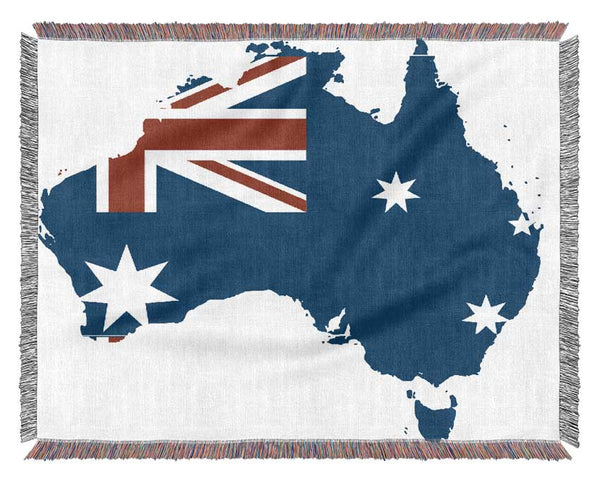 Australia Flag Map Woven Blanket