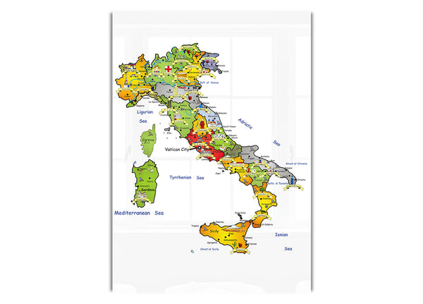 Travel Map Of Italy