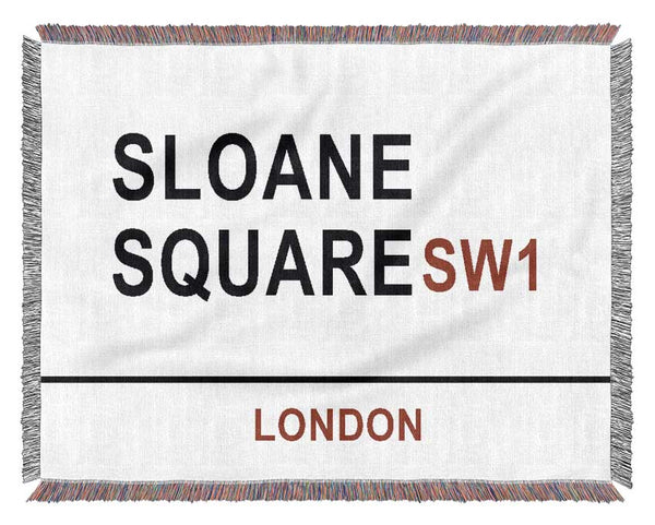Sloane Square Signs Woven Blanket