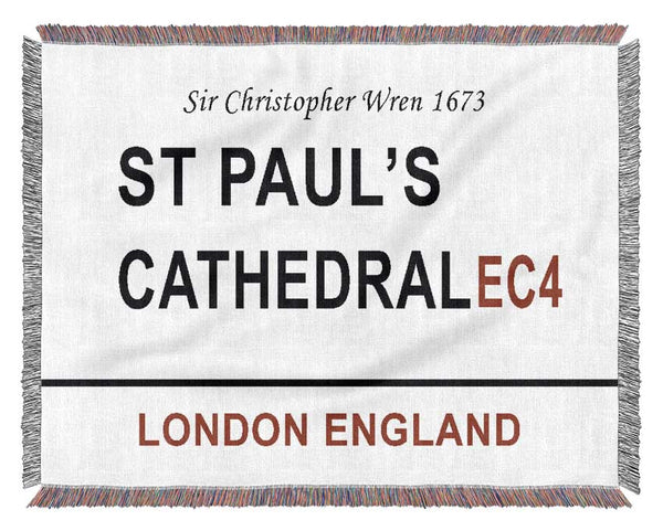 St Pauls Cathedral Signs Woven Blanket