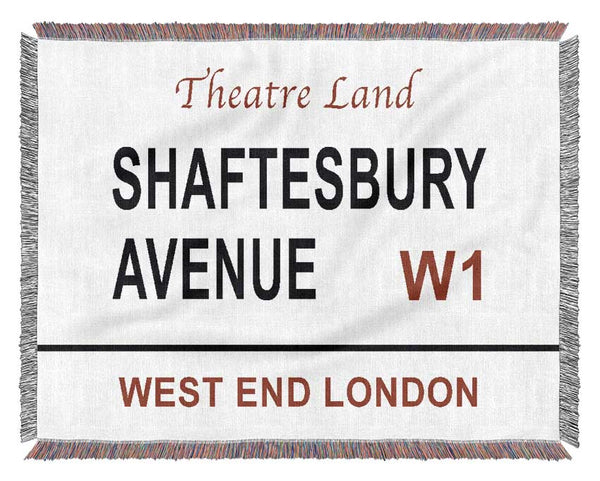 Shaftesbury Avenue Signs Woven Blanket