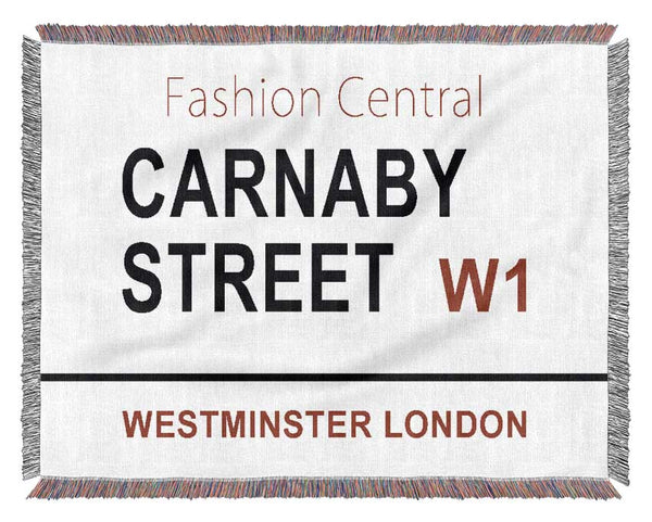 Carnaby Street Signs Woven Blanket